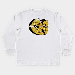 yellow radio vintage Kids Long Sleeve T-Shirt